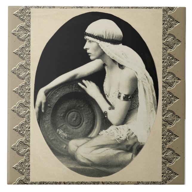 Keramik mit Vintagem Tänzer Fliese (Vorderseite)