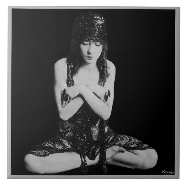 Keramik mit Vintagem Tänzer Fliese (Vorderseite)