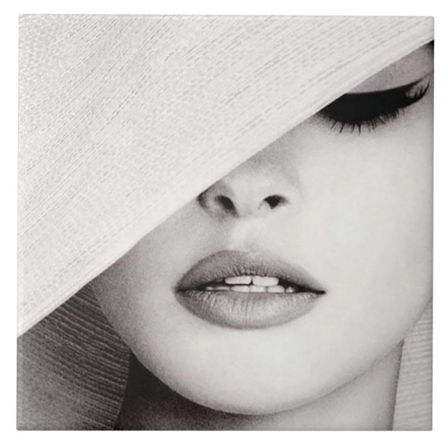 Keramik - Modell unter einem Hut Fliese (Vorderseite)