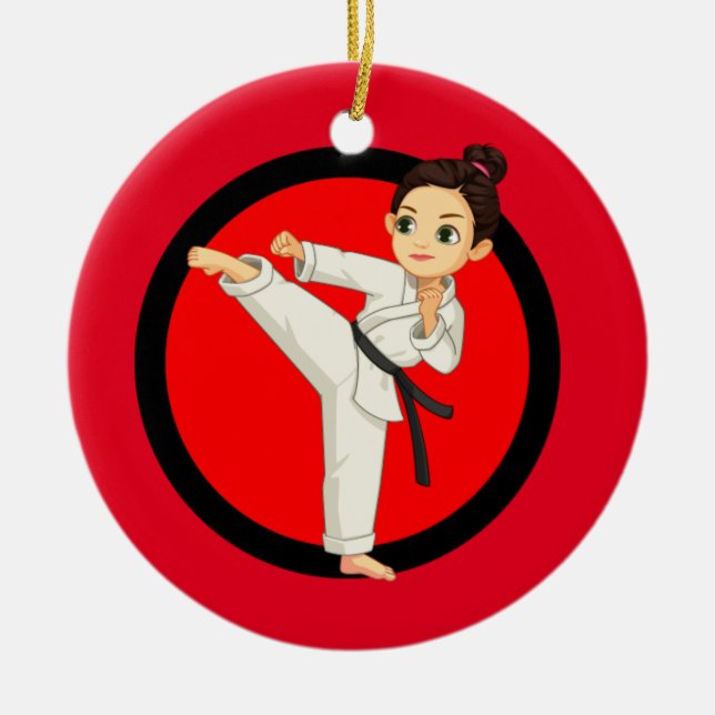 Keramik Ninja/Karate Girl Ornament (Vorne)