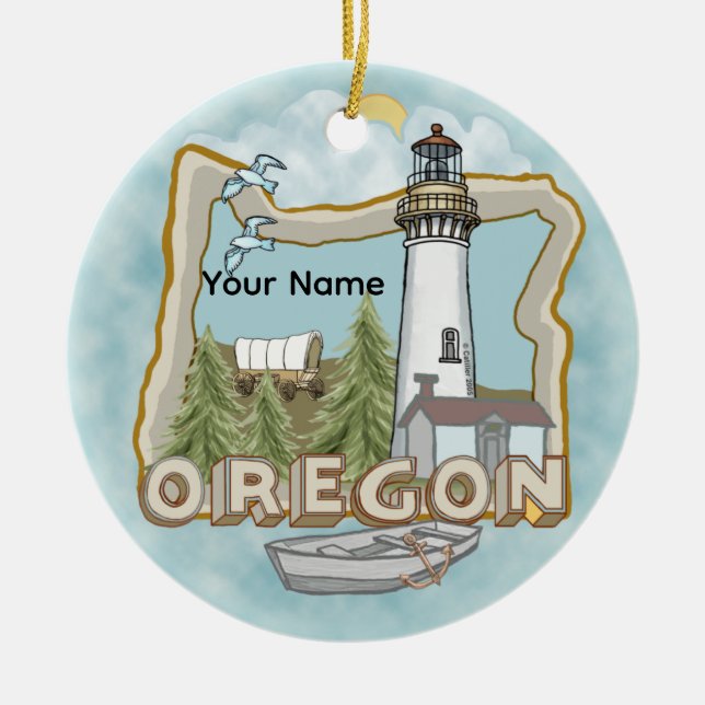 Keramik Oregon Lighthouse Ornament (Vorne)