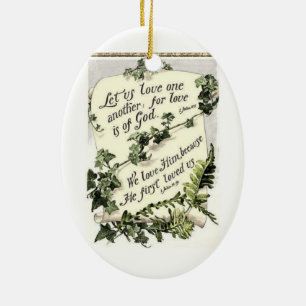 Keramik-Ornament 'Liebe ist von Gott' Keramik Ornament
