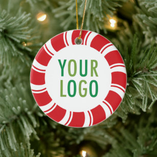 Keramik Ornament mit Logo Pfefferminze Candy Cane
