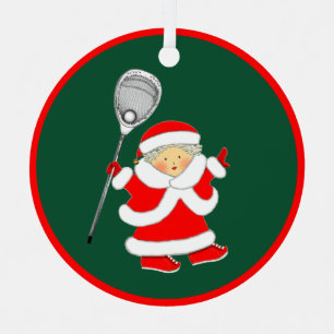 Keramik-Ornament Torwart Mädchen Lacrosse Ornament Aus Metall