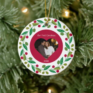Keramik Ornament - Unser erstes Weihnachtsfest - F