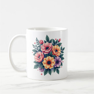 Keramik Pastel Floral - Elegante Blüten Kaffeetasse