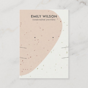 KERAMIK PEACH WAVE LANGE NEKKLACE EARRING DISPLAY VISITENKARTE