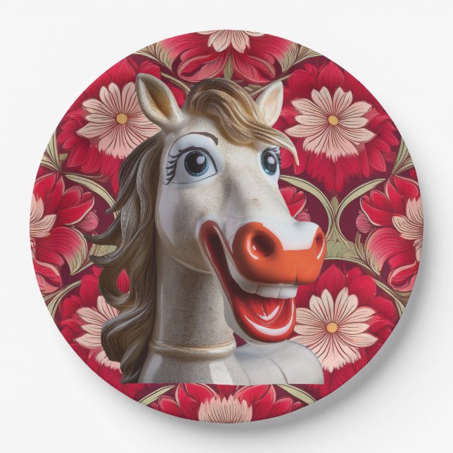 Keramik-Pferd-Papierteller Pappteller (Vorderseite)