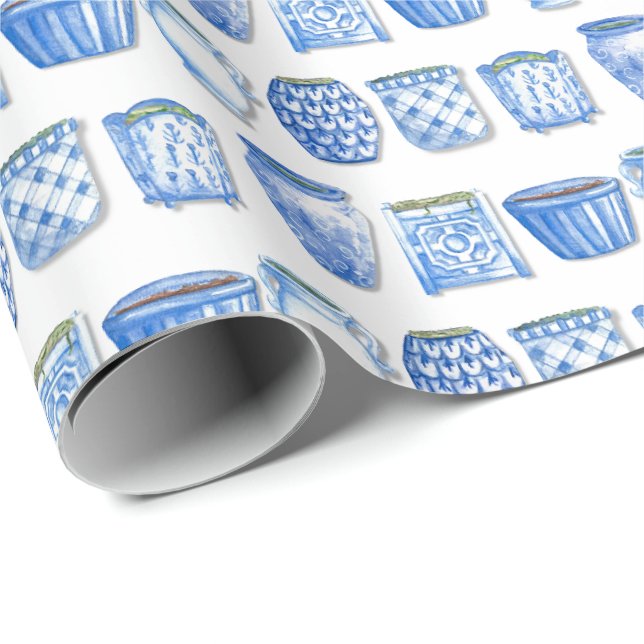 Keramik-Pflanzkübel Geschenkpapier (Rolleneckpunkt)