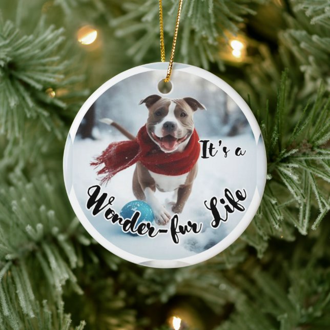 Keramik Pitbull Weihnachtsbaumschmuck Keramik Ornament (Baum)
