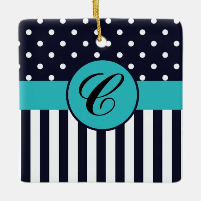 Keramik Polka Dots and Stripes Keramikornament (Vorderseite)