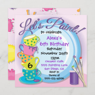 Keramik Pottery Painting Party Einladungen