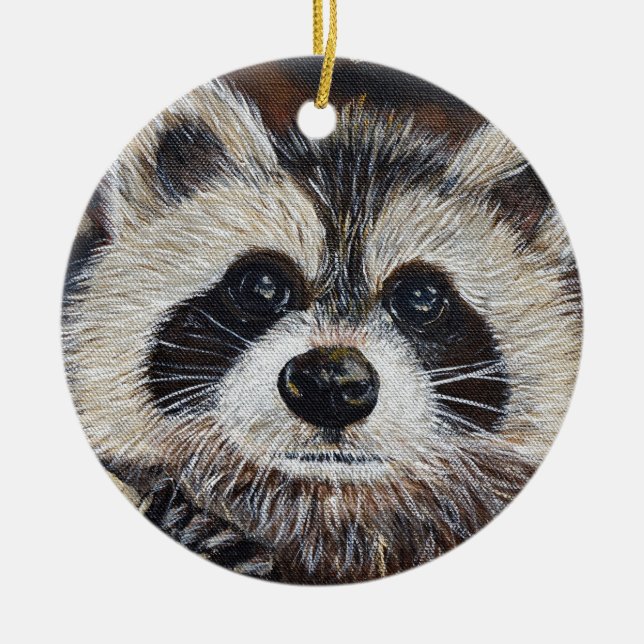 Keramik Raccoon Ornament (Vorne)