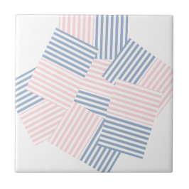 Keramik Rosa und Blauer Streifen Fliese