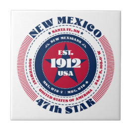 Keramik Rot, Weiß und Blau - New Mexico Fliese