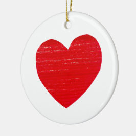 Keramik Rotes Herz Ornament