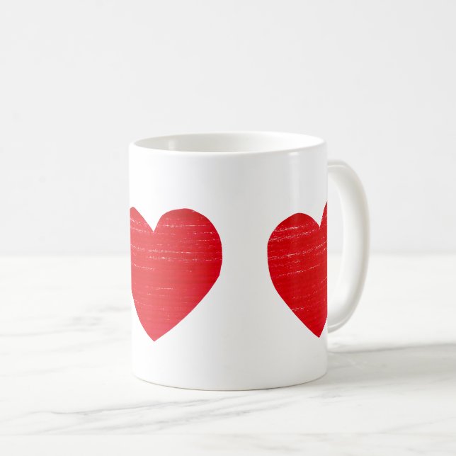 Keramik Rotes Herz Tasse (VorderseiteRechts)