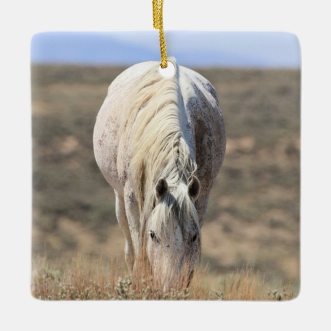 Keramik Sand Wash Becken Wilde Pferde Keramikornament (Vorderseite)