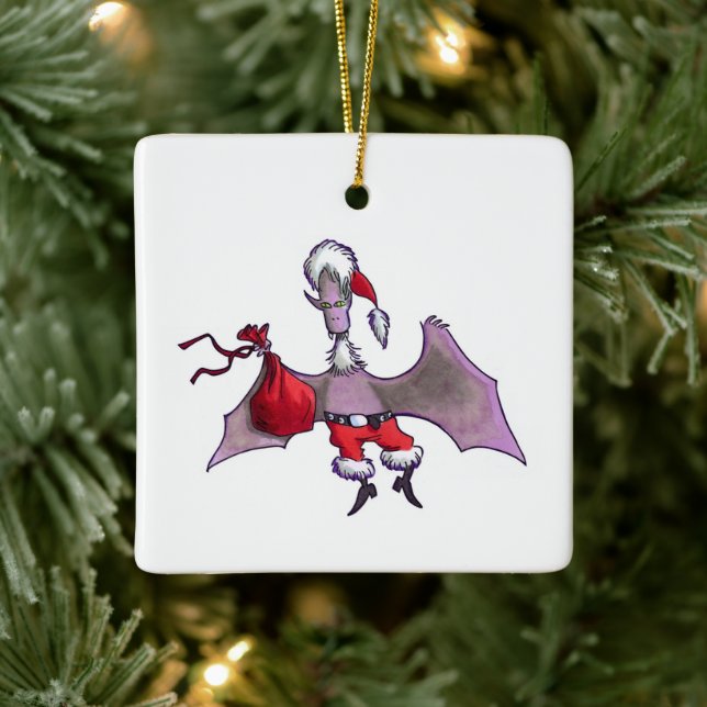 Keramik Santa Bat Keramikornament (Baum)