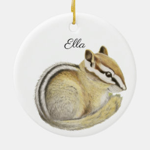 Keramik-Schmuckstück mit Streifenhörnchen Keramik Ornament