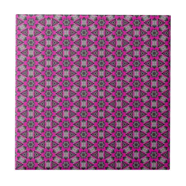 Keramik Schwarz-Rosa Muster - Farbauswahl Fliese (Vorderseite)