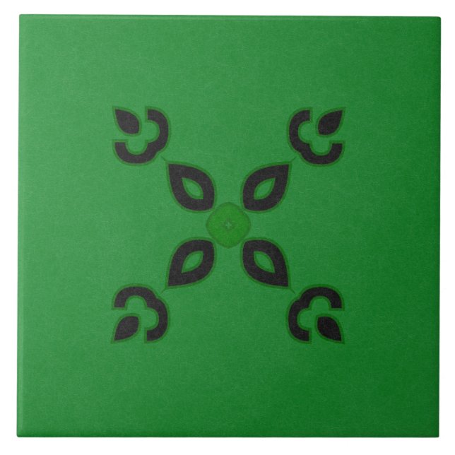 Keramik - Schwarz und Grün - Textur Fliese (Vorderseite)