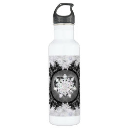 Keramik, schwarz und Schneeflocke Edelstahlflasche