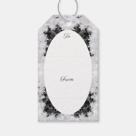 Keramik, schwarz und Schneeflocke Geschenkanhänger