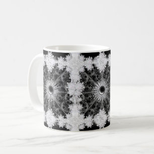 Keramik, schwarz und Schneeflocke Kaffeetasse