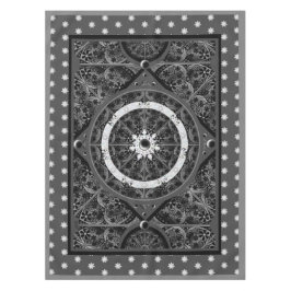 Keramik, schwarz und Schneeflocke Tischdecke