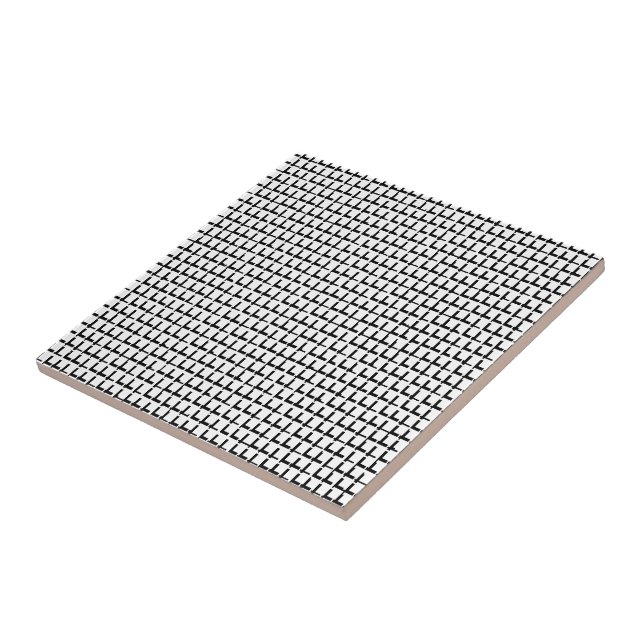 Keramik Schwarz-Weiß-Quadrate Fliese (Seite)