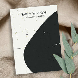 KERAMIK SCHWARZ-WEISSE WAVE NEKLACE EARRING DISPLA VISITENKARTE