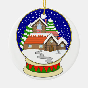 Keramik Snow Globe Ornament