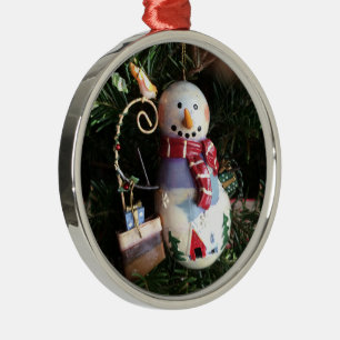 Keramik Snowman Fotografie Ornament Aus Metall
