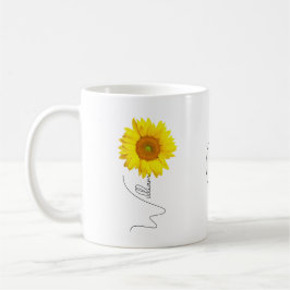 Keramik Sonnenblume Kaffeemaschine Tasse mit Name 