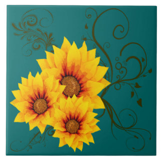 Keramik Sonnenblumen Tile Fliese