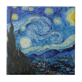 KERAMIK : "STARRY NIGHT" VINCENT VAN GOGH ART FLIESE