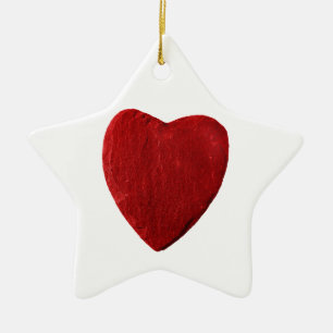 Keramik Stern Ornament mit Herz