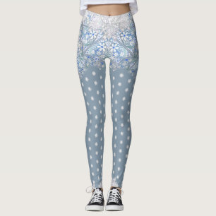 Keramik strahlend blau & schneeflocken leggings
