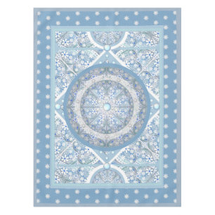 Keramik strahlend blau & schneeflocken tischdecke