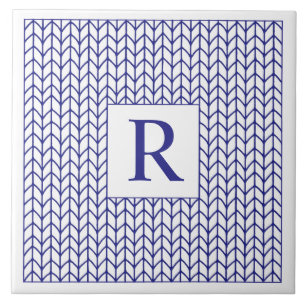 KERAMIK STRICK BLUE LINE + Initial Fliese
