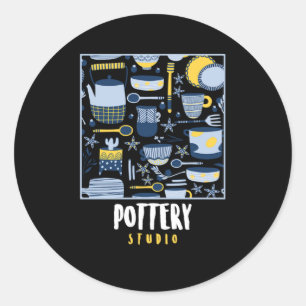 Keramik Studio Keramiken Porzellan Bildhauergesche Runder Aufkleber
