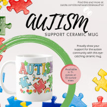 Keramik-Tasse für Autismus-Unterstützung