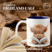 Keramik-Tasse für Highland Calf Reader