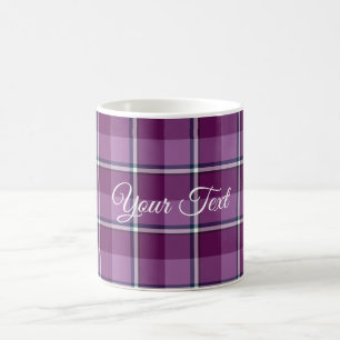 Keramik-Tasse Lila und Trend-Pink Karo Kaffeetasse