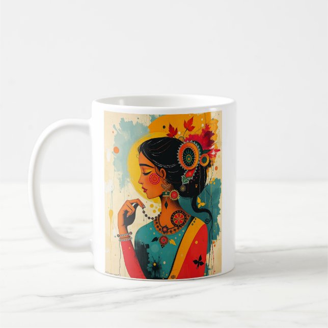 Keramik Tasse mit klassischem Design einer Frau (Links)