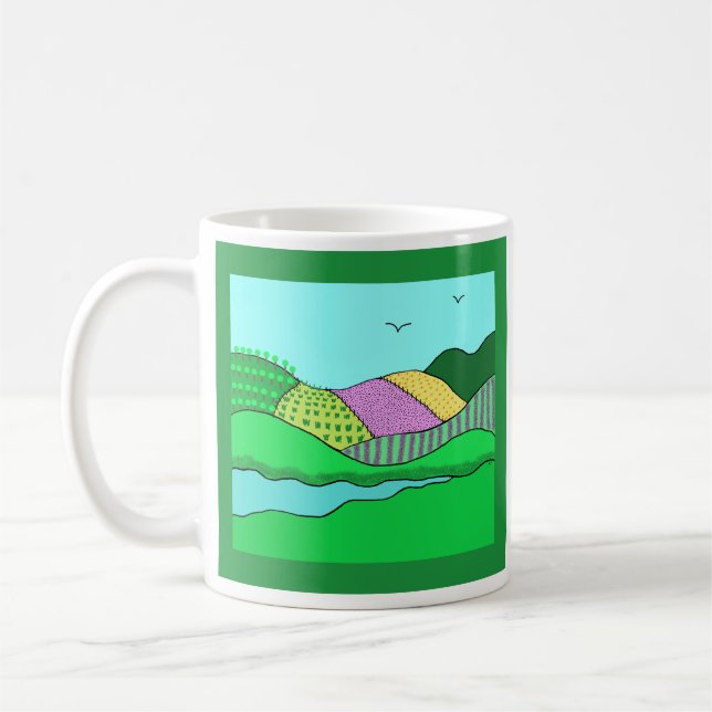 Keramik-Tasse - Rollende Hügel Kaffeetasse (Links)