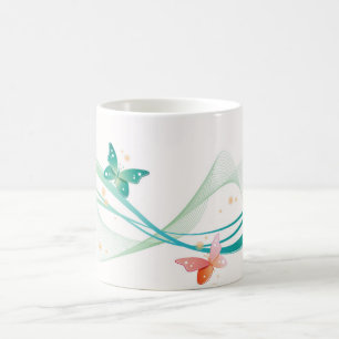 Keramik Tasse-Schmetterlinge Tasse