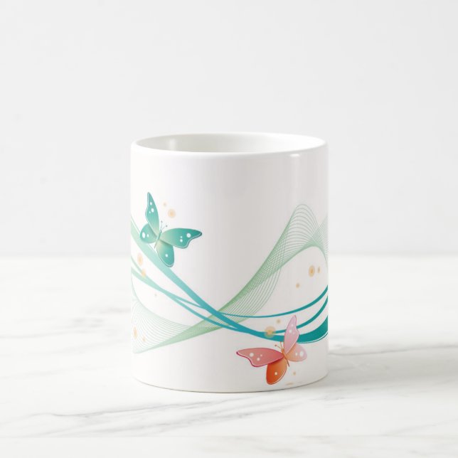 Keramik Tasse-Schmetterlinge Tasse (Mittel)