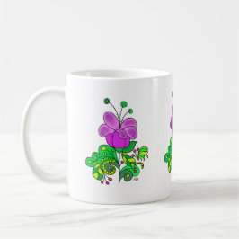 Keramik-Tasse skurrile violette Blume Kaffeetasse